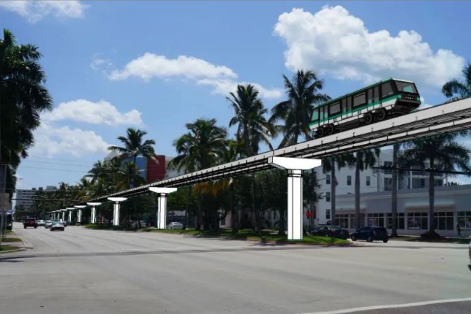Rendering of elevated rail ine